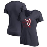 Washington Nationals Women's X-Ray V-Neck T-Shirt - MLB