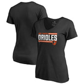 Baltimore Orioles Women's Onside Stripe V-Neck T-Shirt - MLB