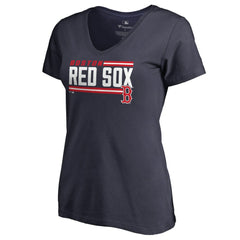 Boston Red Sox Women's Onside Stripe V-Neck T-Shirt - MLB