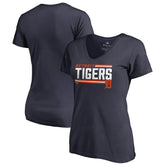 Detroit Tigers Women's Onside Stripe V-Neck T-Shirt - MLB