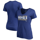 Kansas City Royals Women's Onside Stripe V-Neck T-Shirt - MLB