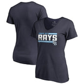 Tampa Bay Rays Women's Onside Stripe V-Neck T-Shirt - MLB