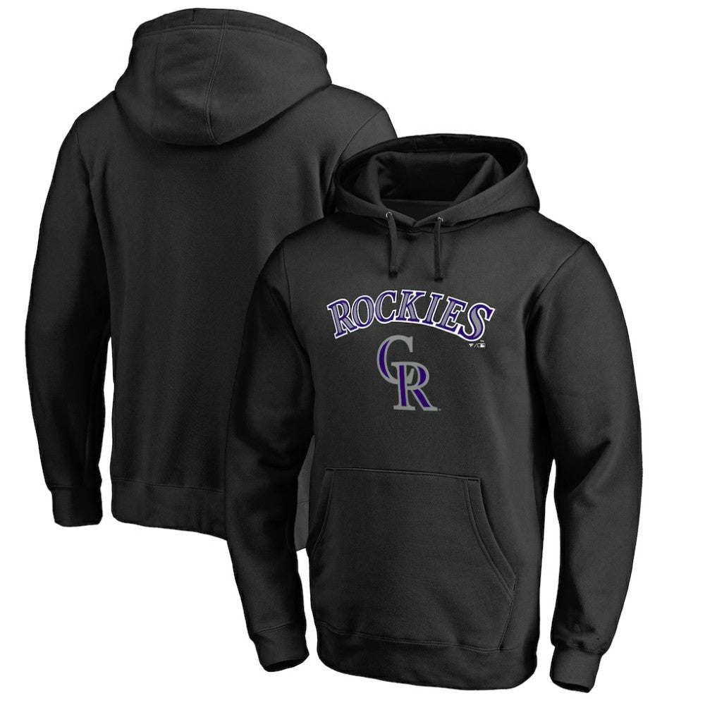 Colorado Rockies Team Lockup Fitted Pullover Hoodie - MLB