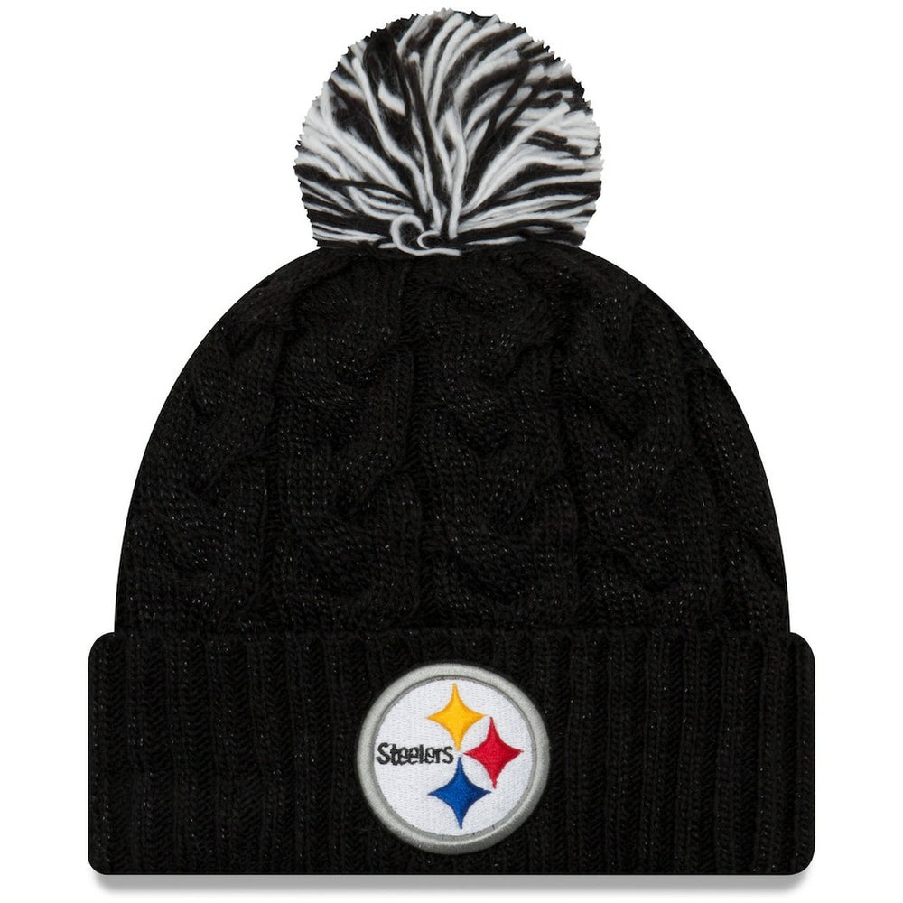 Pittsburgh Steelers New Era Women's Cozy Cable Cuffed Knit Hat Black | NFL