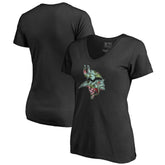 Minnesota Vikings Women's Lovely V-Neck T-Shirt Black | NFL