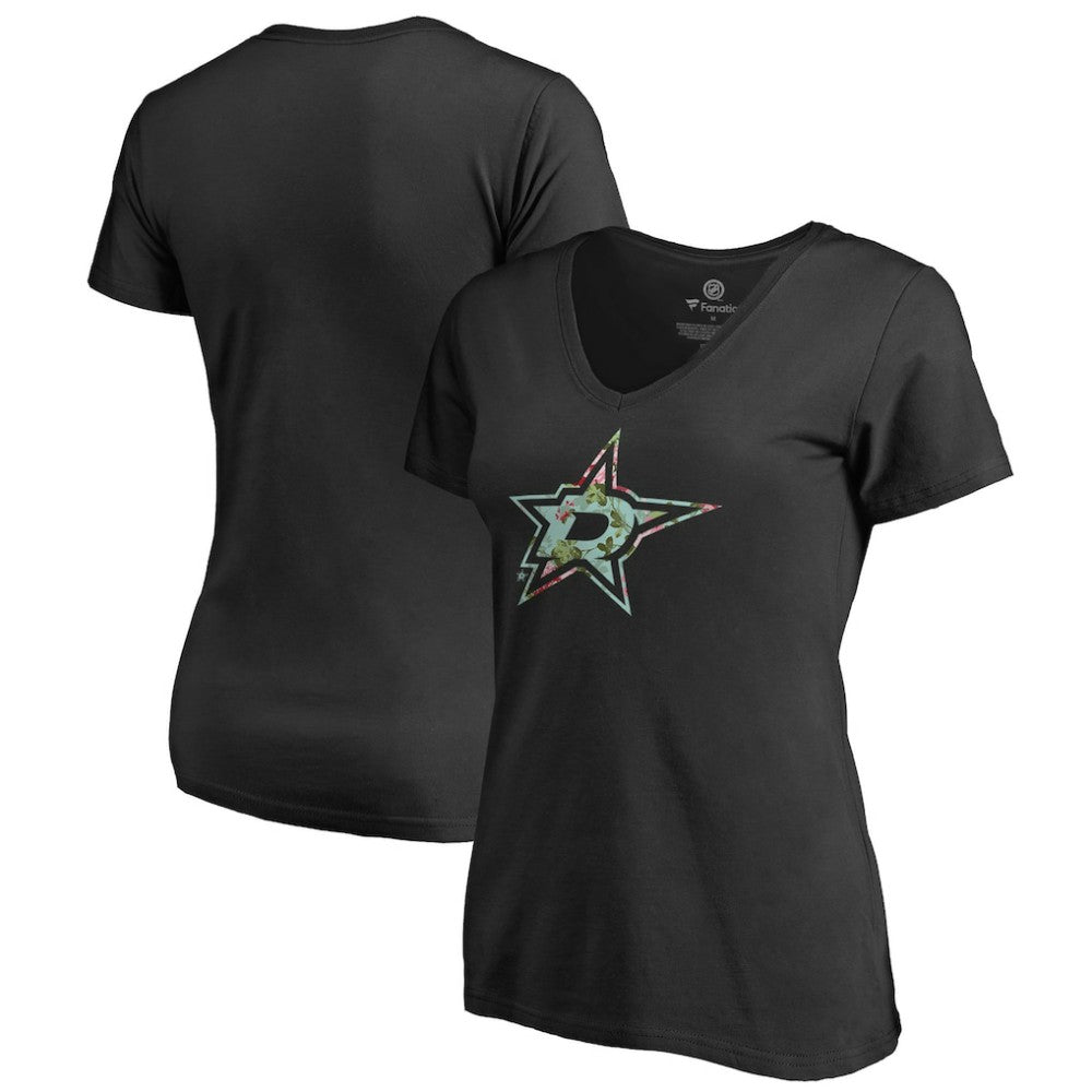 Dallas Stars Women's Lovely V-Neck T-Shirt - Black - NHL