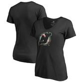 New Jersey Devils Women's Lovely V-Neck T-Shirt - Black - NHL