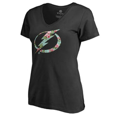 Tampa Bay Lightning Women's Lovely V-Neck T-Shirt - Black - NHL