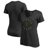 Chicago Bears Women's Camo Collection Liberty V-Neck T-Shirt Black | NFL