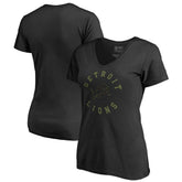 Detroit Lions Women's Camo Collection Liberty V-Neck T-Shirt Black | NFL