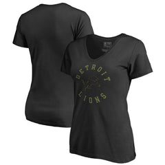 Detroit Lions Women's Camo Collection Liberty V-Neck T-Shirt Black | NFL