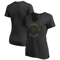 Jacksonville Jaguars Women's Camo Collection Liberty V-Neck T-Shirt Black | NFL