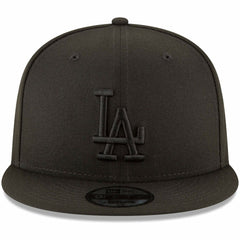 Los Angeles Dodgers New Era Black on Black 9FIFTY Team Snapback Adjustable Hat - MLB