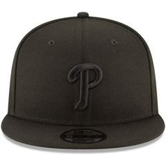 Philadelphia Phillies New Era Black on Black 9FIFTY Team Snapback Adjustable Hat - MLB