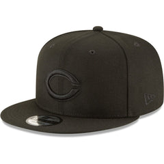 Cincinnati Reds New Era Black on Black 9FIFTY Team Snapback Adjustable Hat - MLB