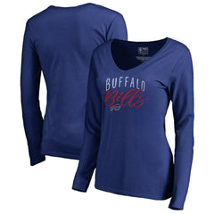 Buffalo Bills Women's Graceful Long Sleeve V-Neck T-Shirt Royal | NFL