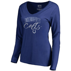 Indianapolis Colts Women's Graceful Long Sleeve V-Neck T-Shirt Royal | NFL