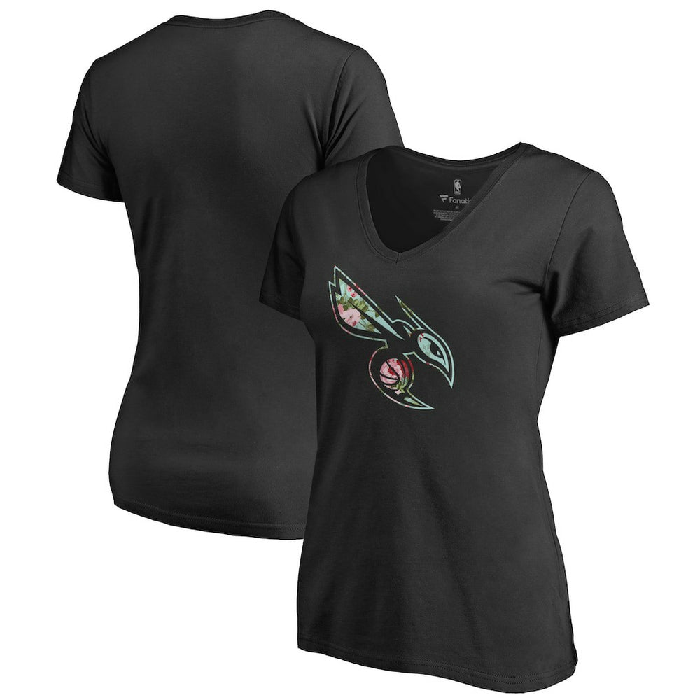 Charlotte Hornets Lovely V-Neck T-Shirt Black - NBA