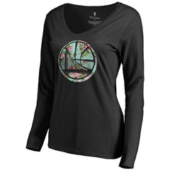 Golden State Warriors Women's Lovely V-Neck Long Sleeve T-Shirt Black - NBA