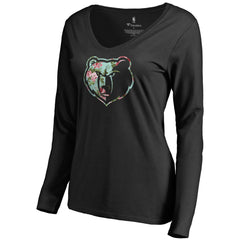 Memphis Grizzlies Women's Lovely Long Sleeve V-Neck T-Shirt Black - NBA