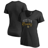Boston Bruins Women's Graceful V-Neck T-Shirt - Black - NHL