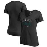 San Jose Sharks Women's Graceful V-Neck T-Shirt - Black - NHL