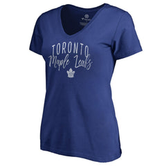 Toronto Maple Leafs Women's Graceful V-Neck T-Shirt - Blue - NHL
