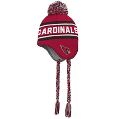 Arizona Cardinals Youth Jacquard Tassel Knit Hat with Pom Cardinal/Black | NFL
