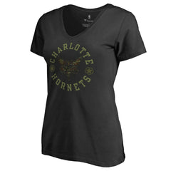 Charlotte Hornets Women's Liberty V-Neck T-Shirt Black - NBA
