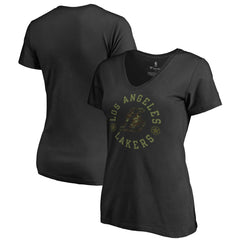 Los Angeles Lakers Women's Liberty V-Neck T-Shirt Black - NBA
