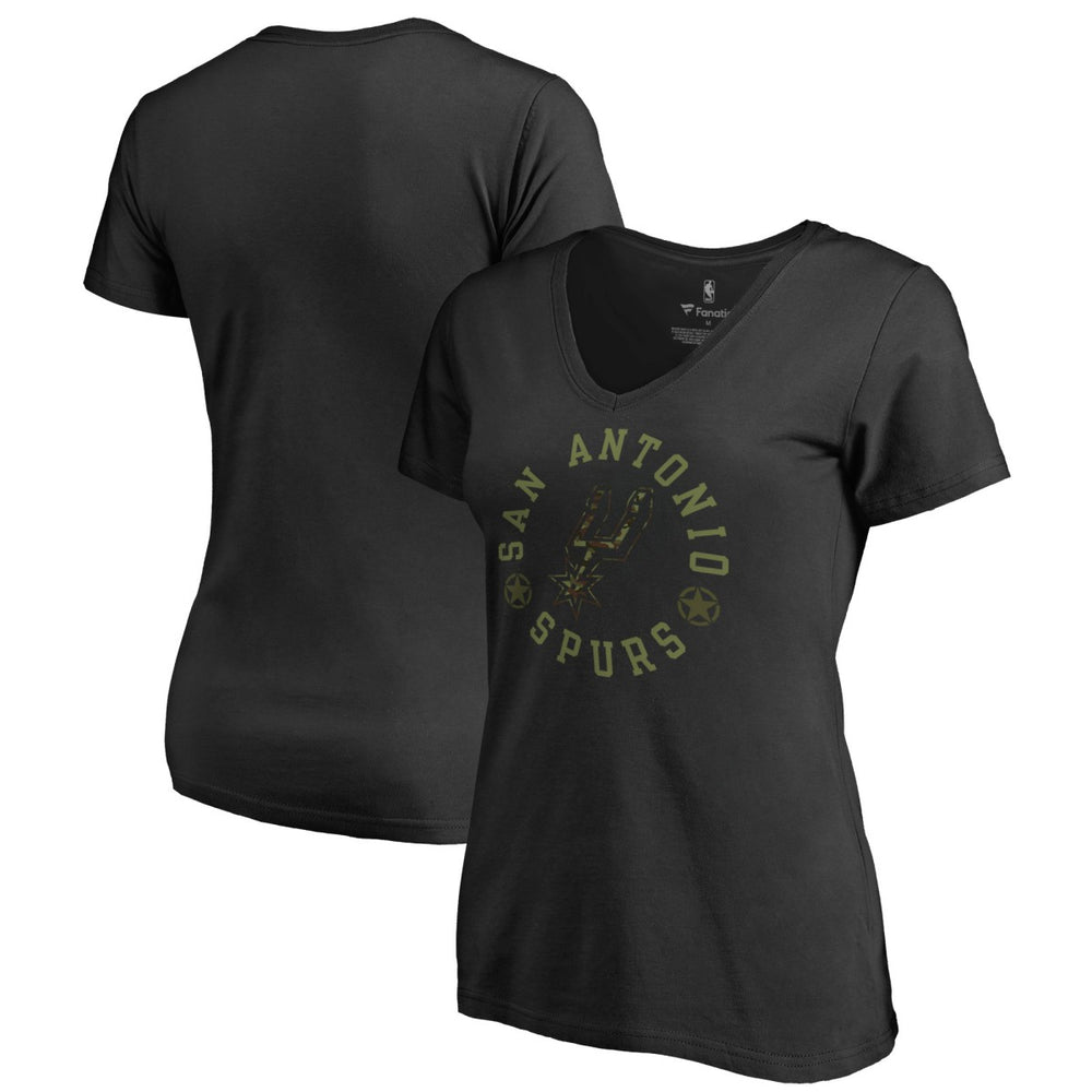 San Antonio Spurs Women's Liberty V-Neck T-Shirt Black - NBA