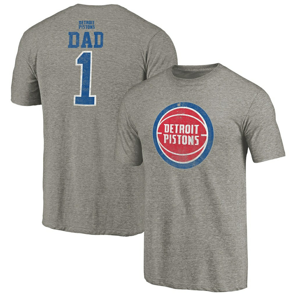 Detroit Pistons Greatest Dad Tri-Blend T-Shirt Gray - NBA