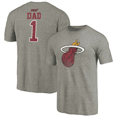 Miami Heat Greatest Dad Tri-Blend T-Shirt Gray - NBA