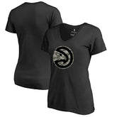Atlanta Hawks Women's Cloak Camo V-Neck T-Shirt Black - NBA