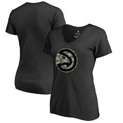 Atlanta Hawks Women's Cloak Camo V-Neck T-Shirt Black - NBA