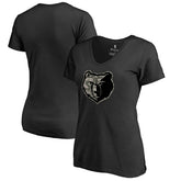 Memphis Grizzlies Women's Cloak Camo V-Neck T-Shirt Black - NBA