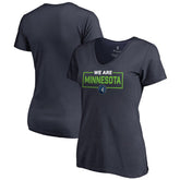 Minnesota Timberwolves Women's We Are Iconic Collection V-Neck T-Shirt Navy - NBA