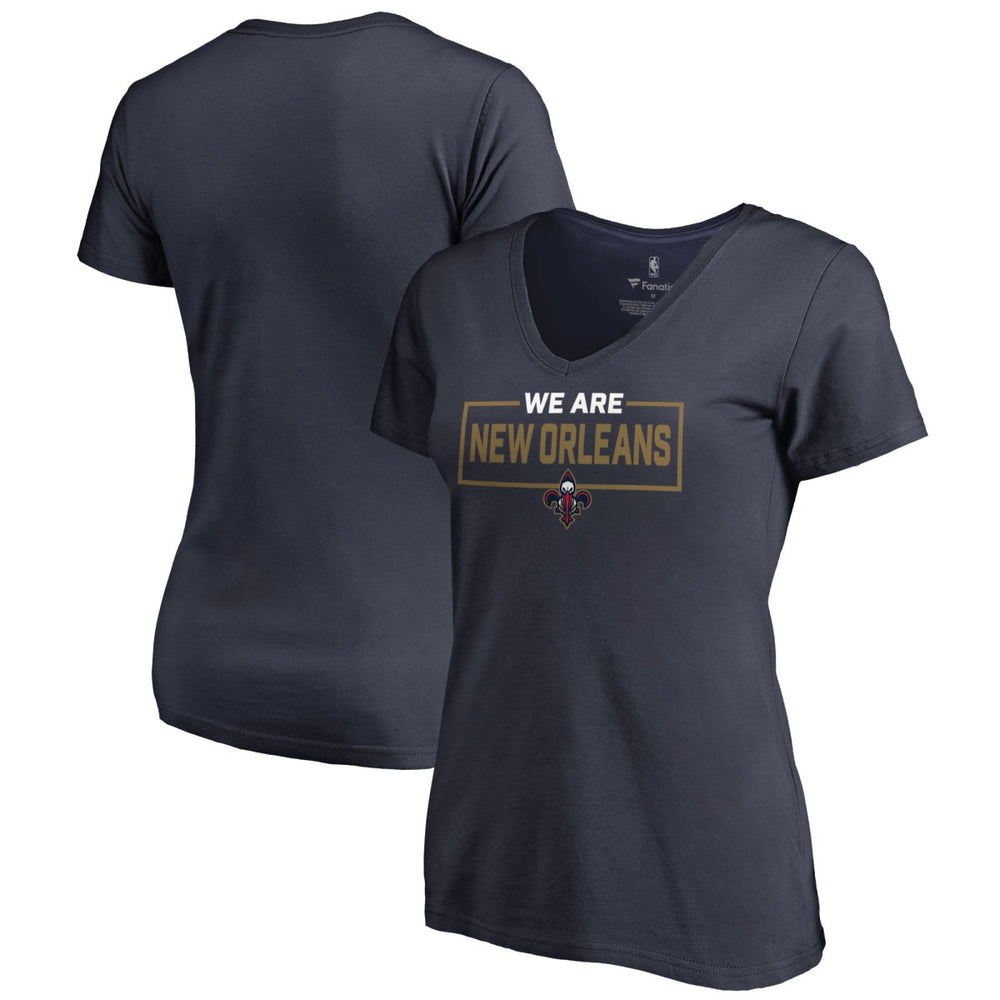 New Orleans Pelicans Women's We Are Iconic Collection V-Neck T-Shirt Navy - NBA