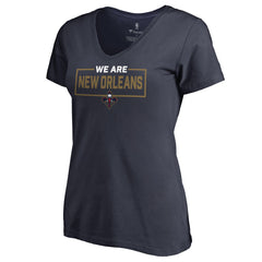New Orleans Pelicans Women's We Are Iconic Collection V-Neck T-Shirt Navy - NBA