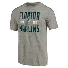 Florida Marlins Cooperstown Collection Vintage Antique Stack Tri-Blend T-Shirt - MLB