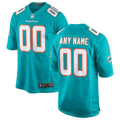 Miami Dolphins Youth Custom Game Jersey Aqua | Nike for Sale