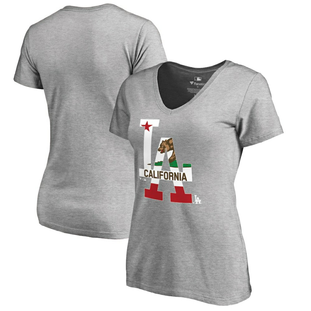 Los Angeles Dodgers Women's Hometown Collection Cali Flag T-Shirt - MLB