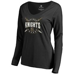 Vegas Golden Knights Women's Hometown Collection Long Sleeve V-Neck T-Shirt - Black - NHL