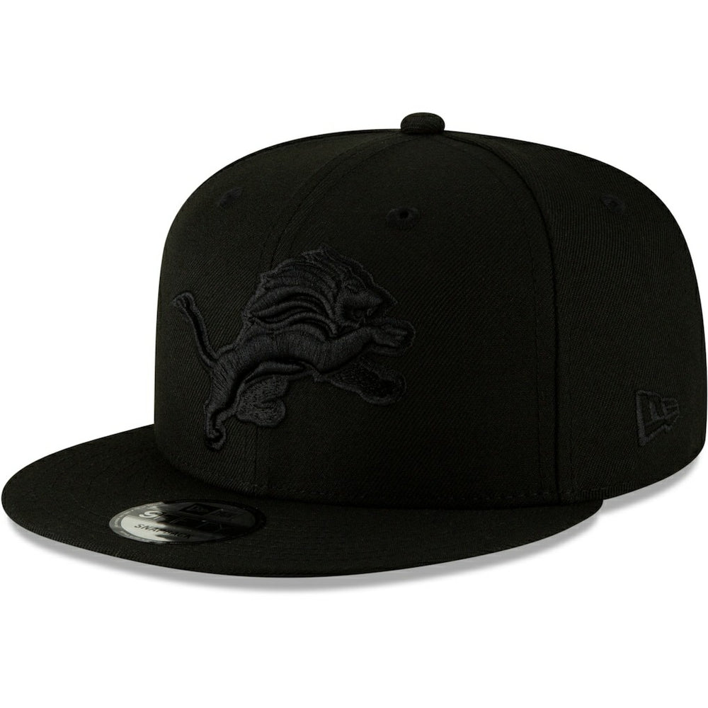 Detroit Lions New Era Black On Black 9FIFTY Adjustable Hat Black | NFL