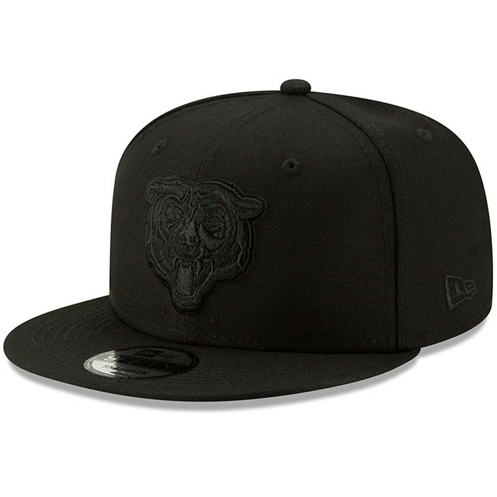 Chicago Bears New Era Black On Black 9FIFTY Adjustable Hat Black | NFL