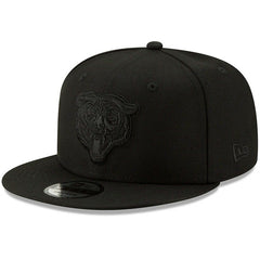 Chicago Bears New Era Black On Black 9FIFTY Adjustable Hat Black | NFL