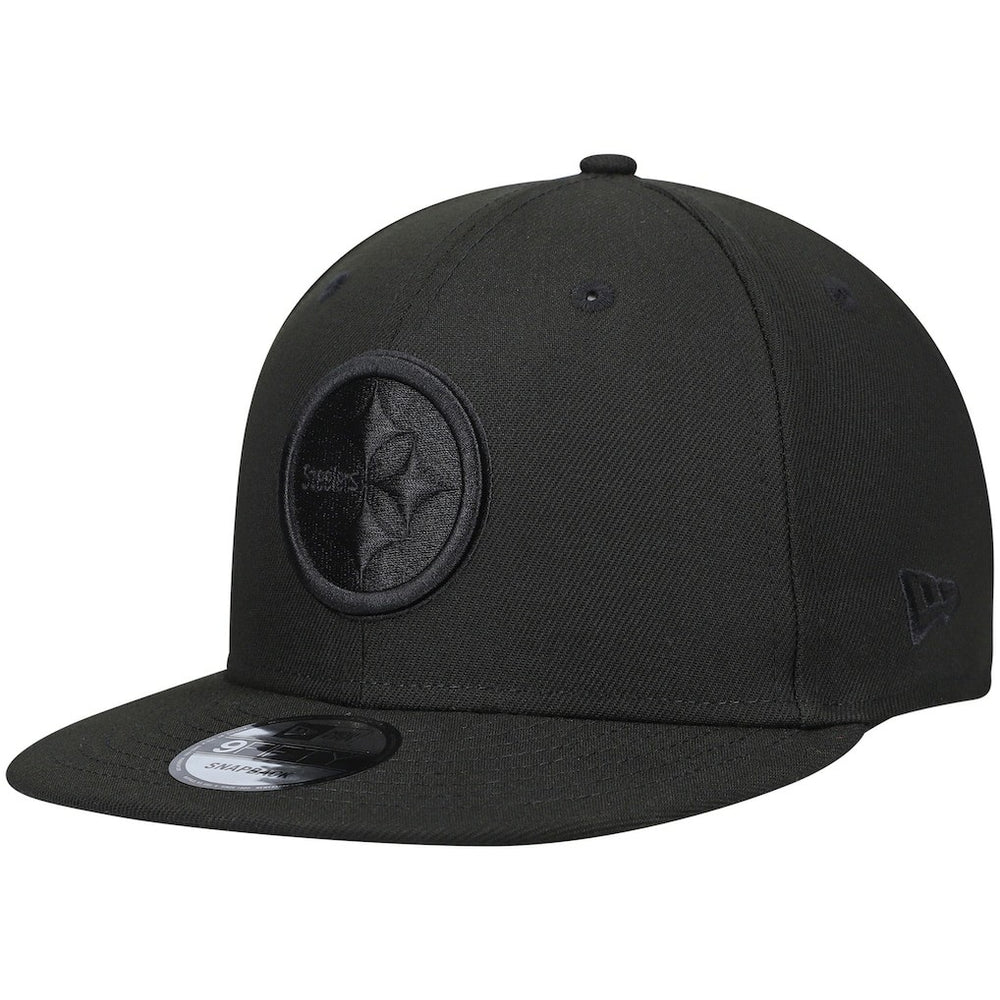 Pittsburgh Steelers New Era Black On Black 9FIFTY Adjustable Hat Black | NFL