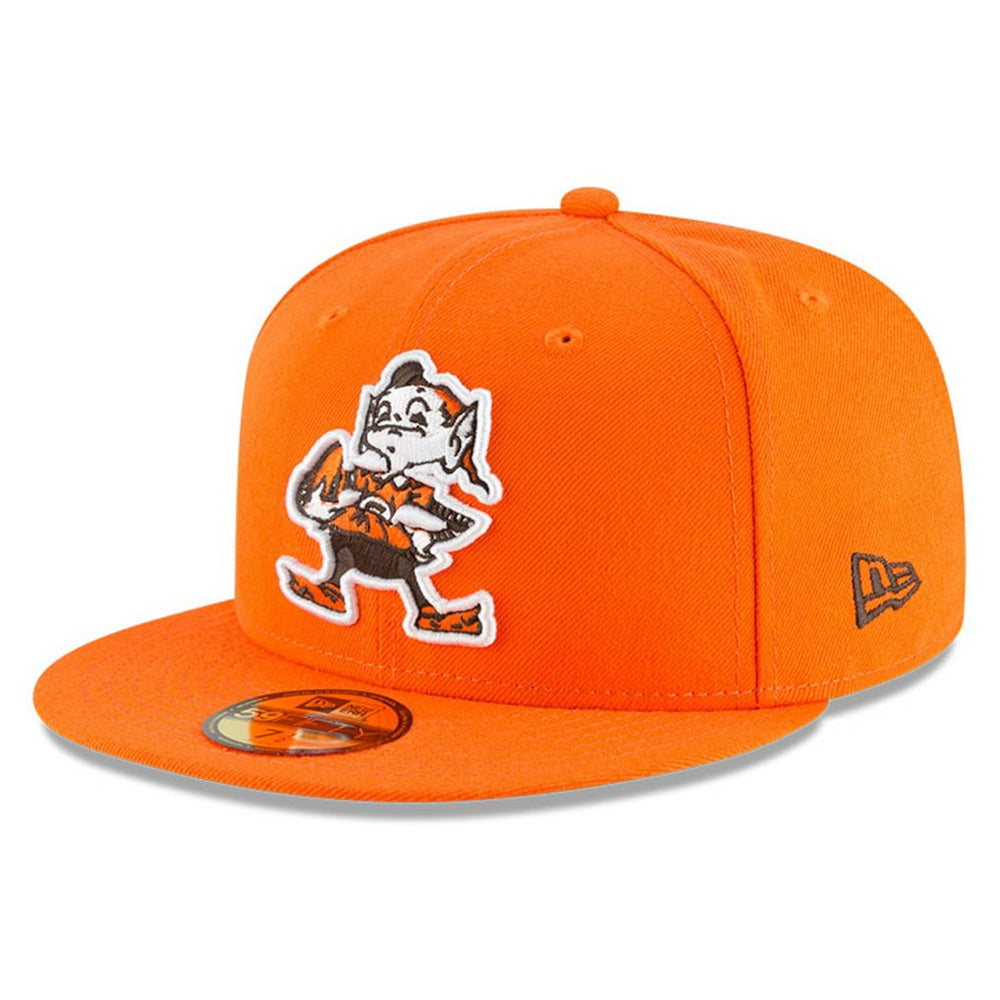 Cleveland Browns New Era Omaha Brownie The Elf Throwback 59FIFTY Fitted Hat Orange | NFL