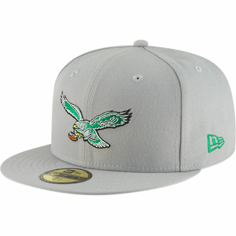 Philadelphia Eagles New Era Omaha Throwback 59FIFTY Fitted Hat Gray | NFL