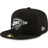 Oklahoma City Thunder Black & White Logo 59FIFTY Fitted Hat Black - NBA